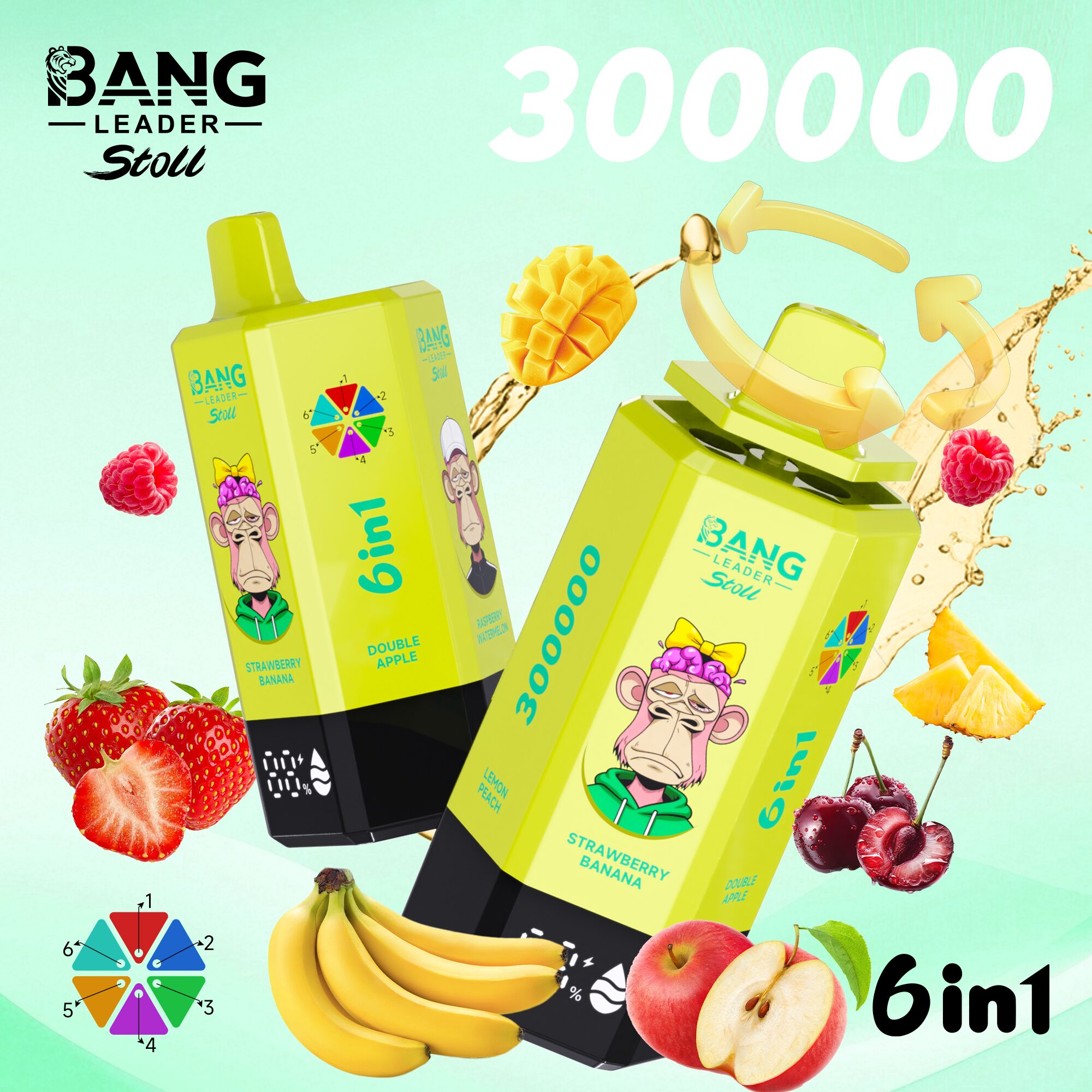 Bang Leader 300K 300000 Puffs 6-in-1 Flavors Rechargeable LED Display Disposable Vape - Image 9