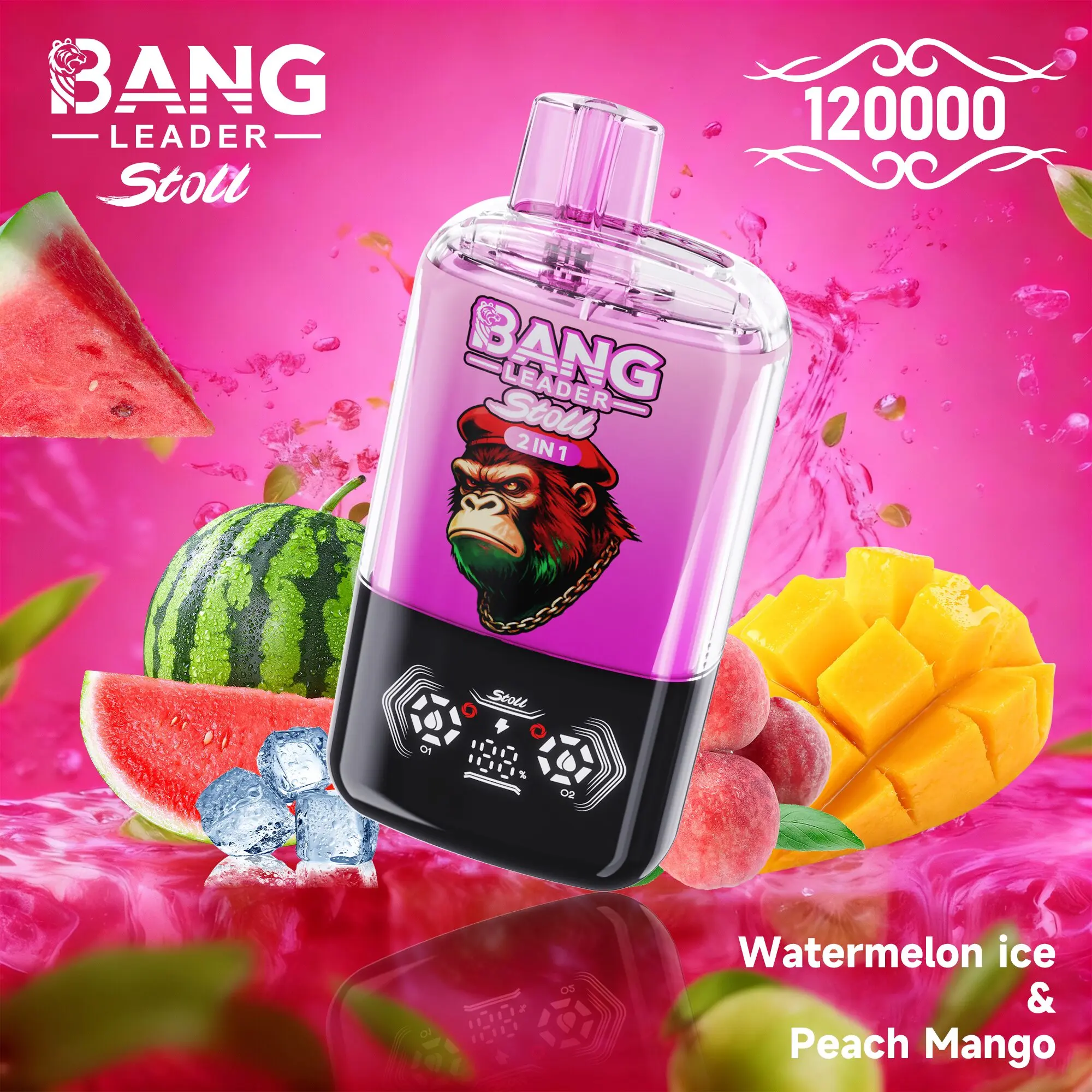 Bang Leader Stoll 120K 120000 Puffs Double Taste&Anti-Leak Design LED Display Disposable Vape - Image 24