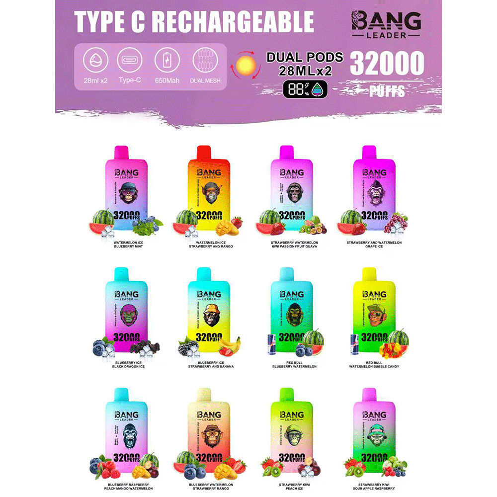 Bang Leader 32000 32k Puffs 0% 2% 3% 5% Nicotine Double Taste Disposable Vape - Image 3