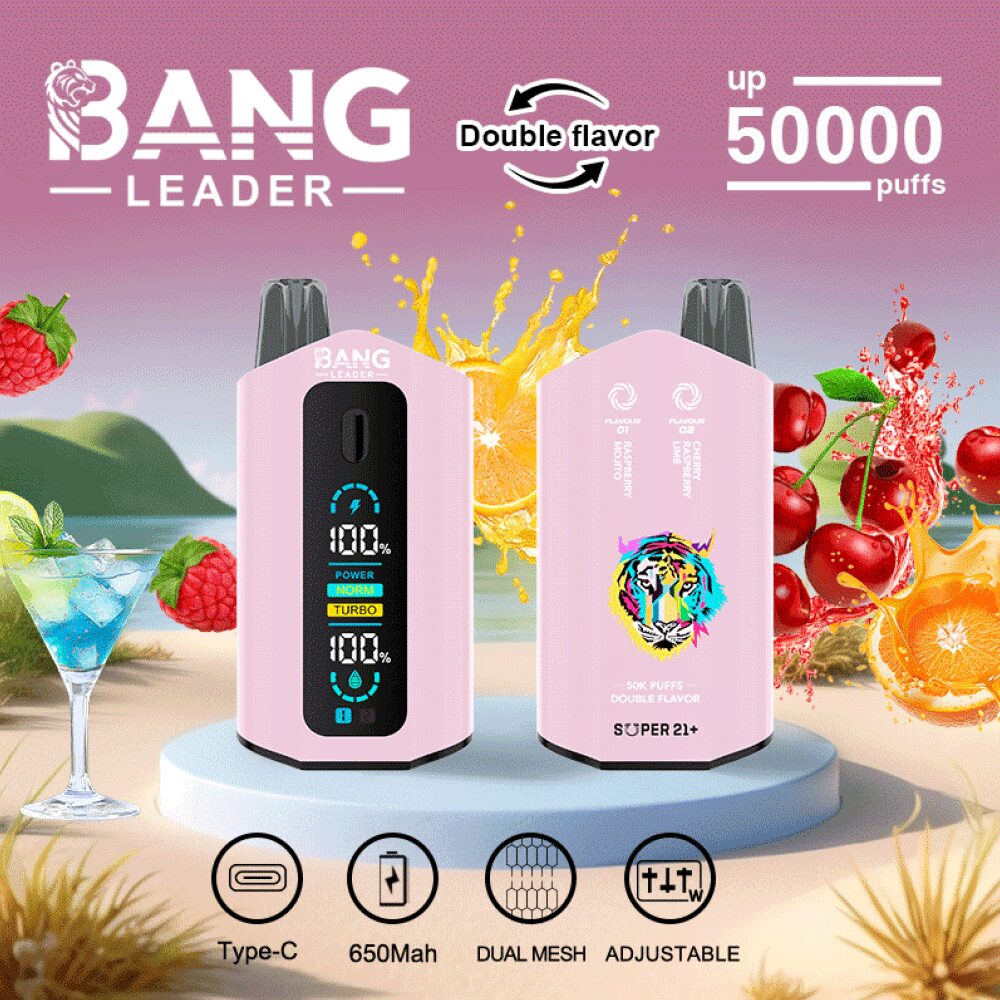 Bang Leader 50000 50K Puffs 2% 3% 5% Nicotine Double Taste LCD Display Disposable Vape - Image 11
