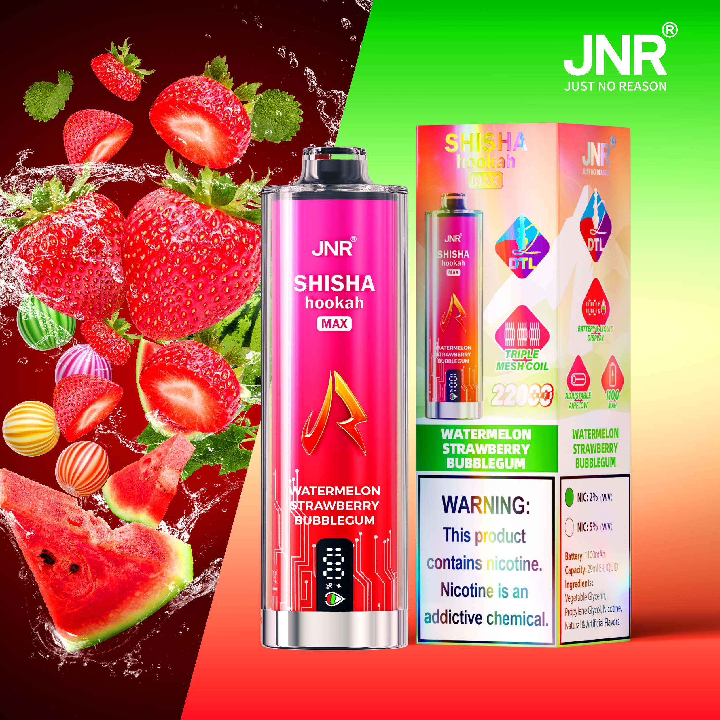 JNR Shisha Max 22000 22K Puffs Original Hookah Edition Disposable Vape Pen - Image 5
