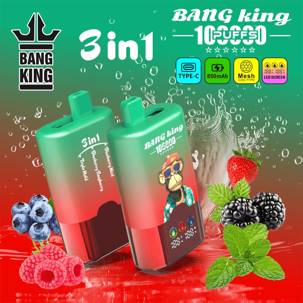 Bang King 100000 100K Puffs 3 In 1 Flavors Original Rechargeable LED Display Disposable Vape - Image 21