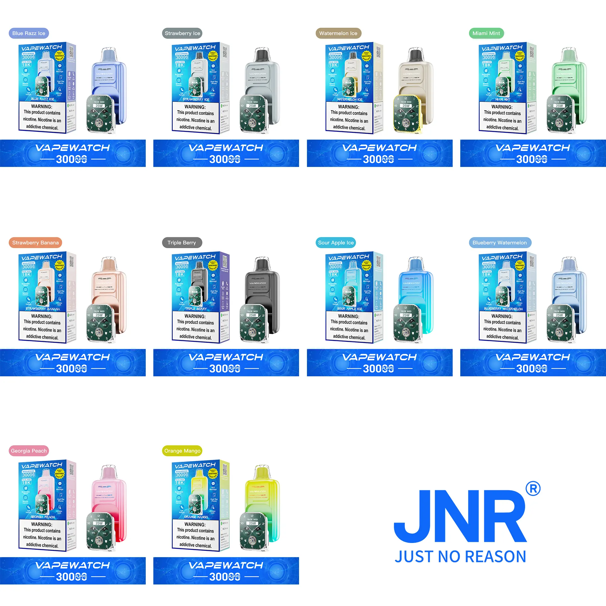 JNR Vape Watch 30000 30K Puffs Original Smart Disposable Vape - Image 6