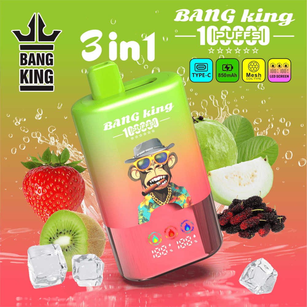 Bang King 100000 100K Puffs 3 In 1 Flavors Original Rechargeable LED Display Disposable Vape - Image 7