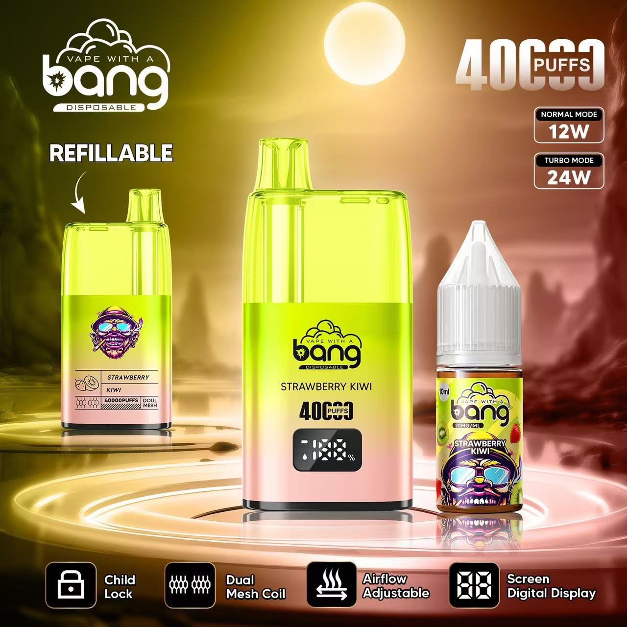 Bang 40000 40K Puffs LED Digital Display Screen Refillable Oil Vape - Image 9