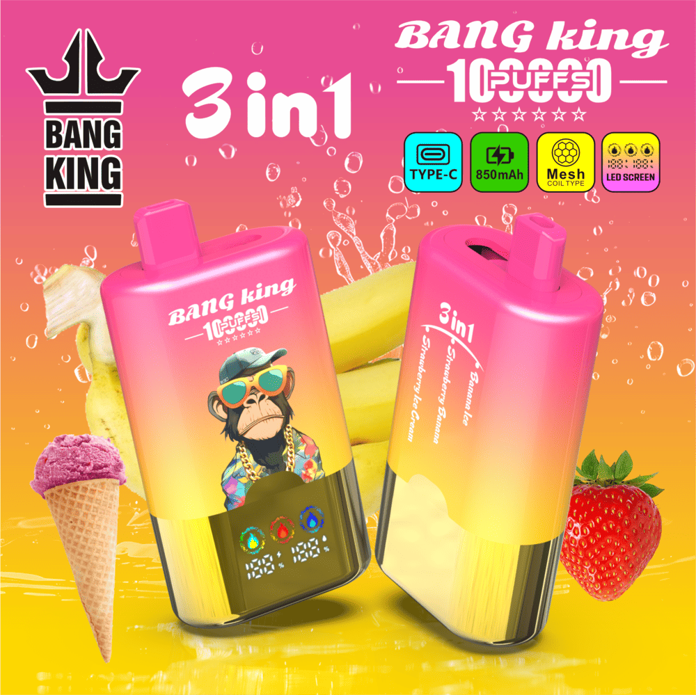 Bang King 100000 100K Puffs 3 In 1 Flavors Original Rechargeable LED Display Disposable Vape - Image 25