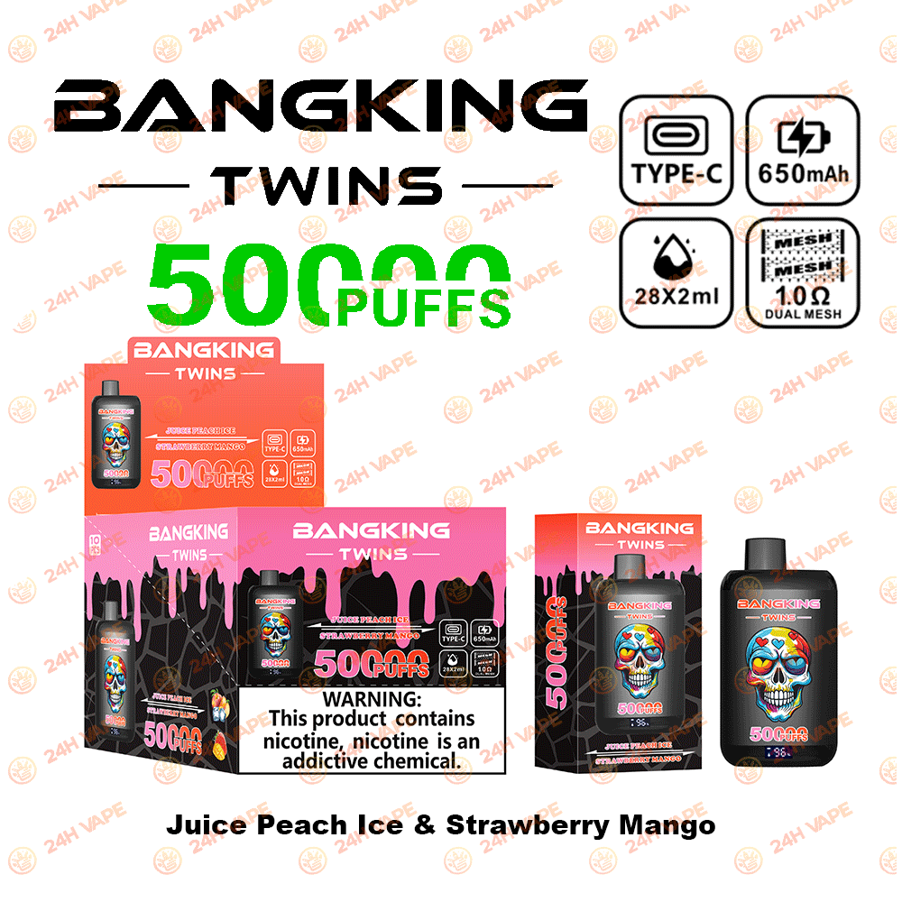 Bang King Twins 50000 50K Puffs 2% 3% 5% Nicotine Double Taste LED Display Disposable Vape - Image 21