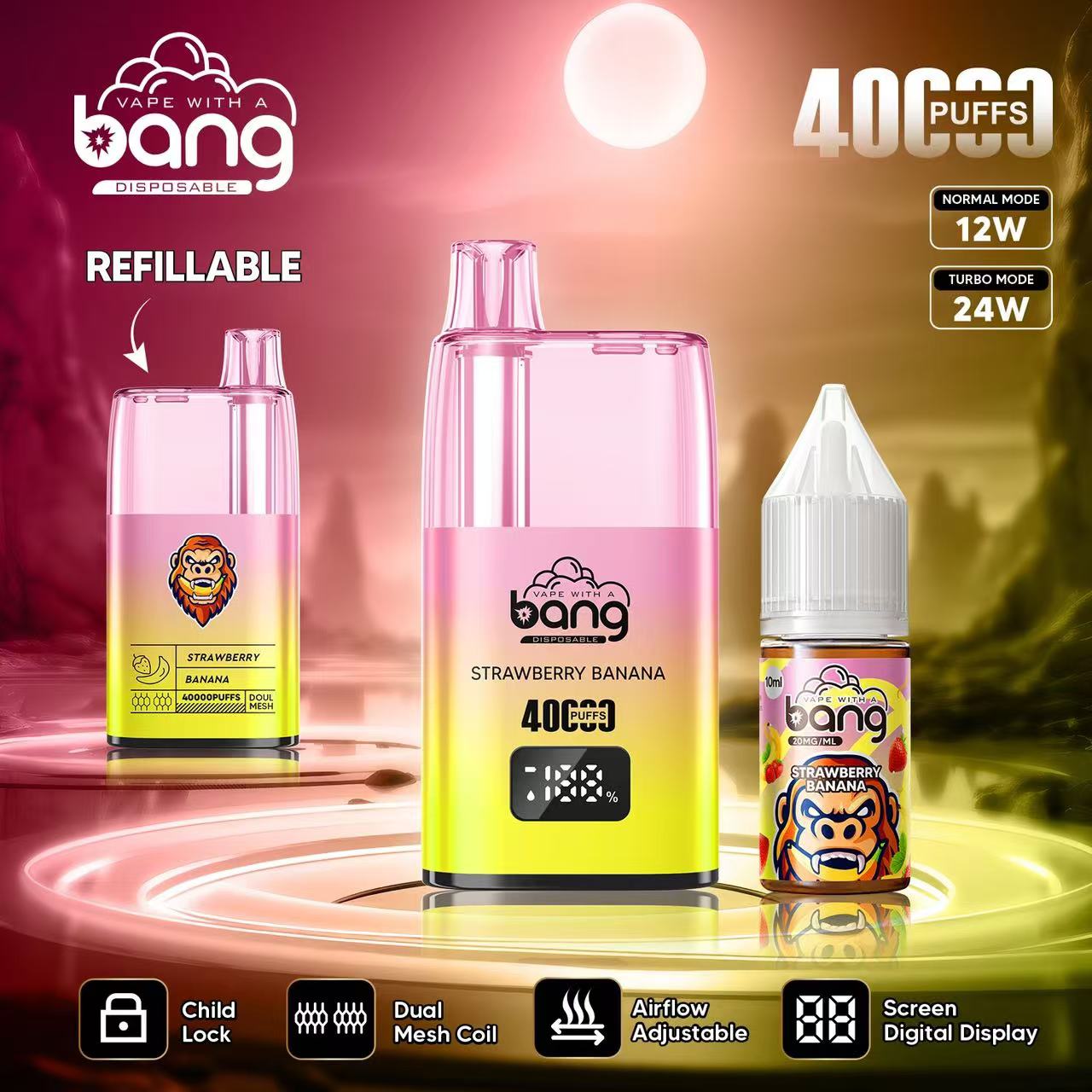 Bang 40000 40K Puffs LED Digital Display Screen Refillable Oil Vape - Image 11