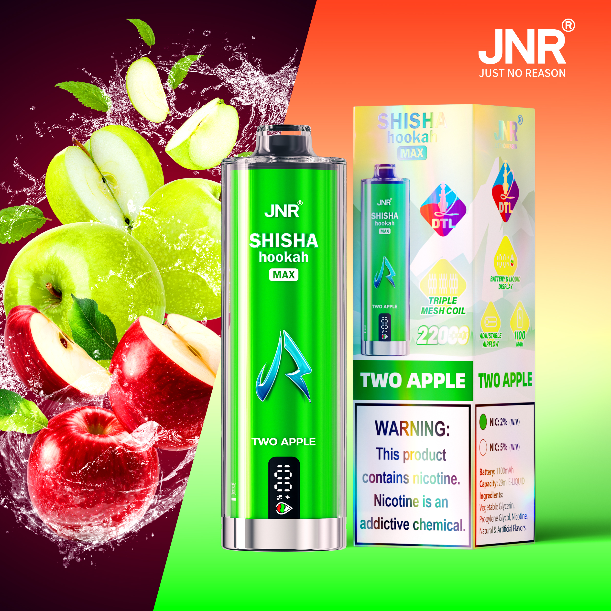 JNR Shisha Max 22000 22K Puffs Original Hookah Edition Disposable Vape Pen - Image 7