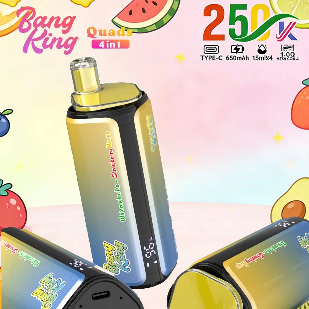 Bang King 250000 250K Puffs 4 In 1 Flavors Original Rechargeable LED Display Disposable Vape - Image 4