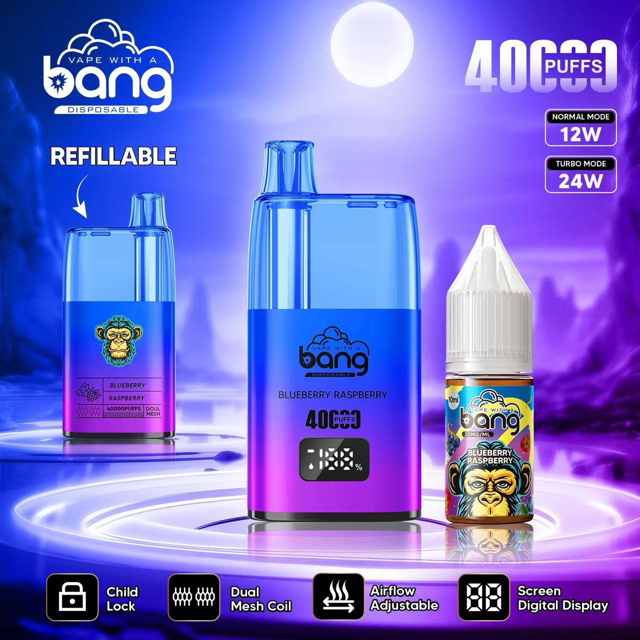Bang 40000 40K Puffs LED Digital Display Screen Refillable Oil Vape - Image 23