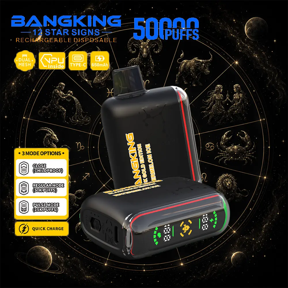 Bang King 12 Star Signs 50K 50000 Puffs Dual Mesh LED Display Disposable Vape - Image 4