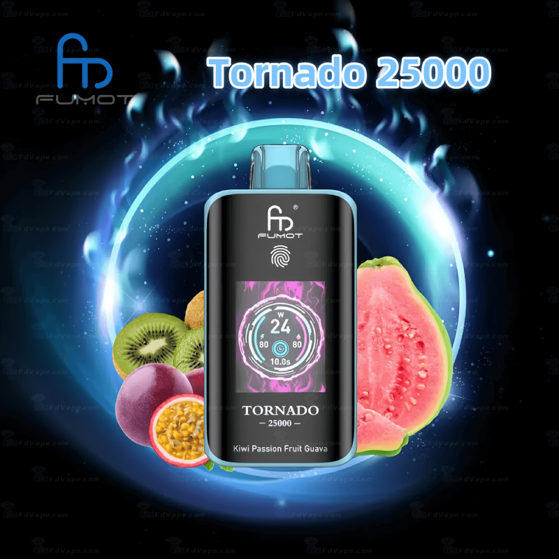 Fumot Tornado 25K – Disposable Vape with Dual-Mesh Coil & LED Display - Image 7