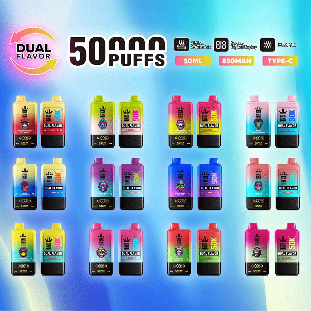 Bang King 50000 50k Puffs 2% 3% 5% Nicotine Double Taste LCD Display Disposable Vape - Image 3
