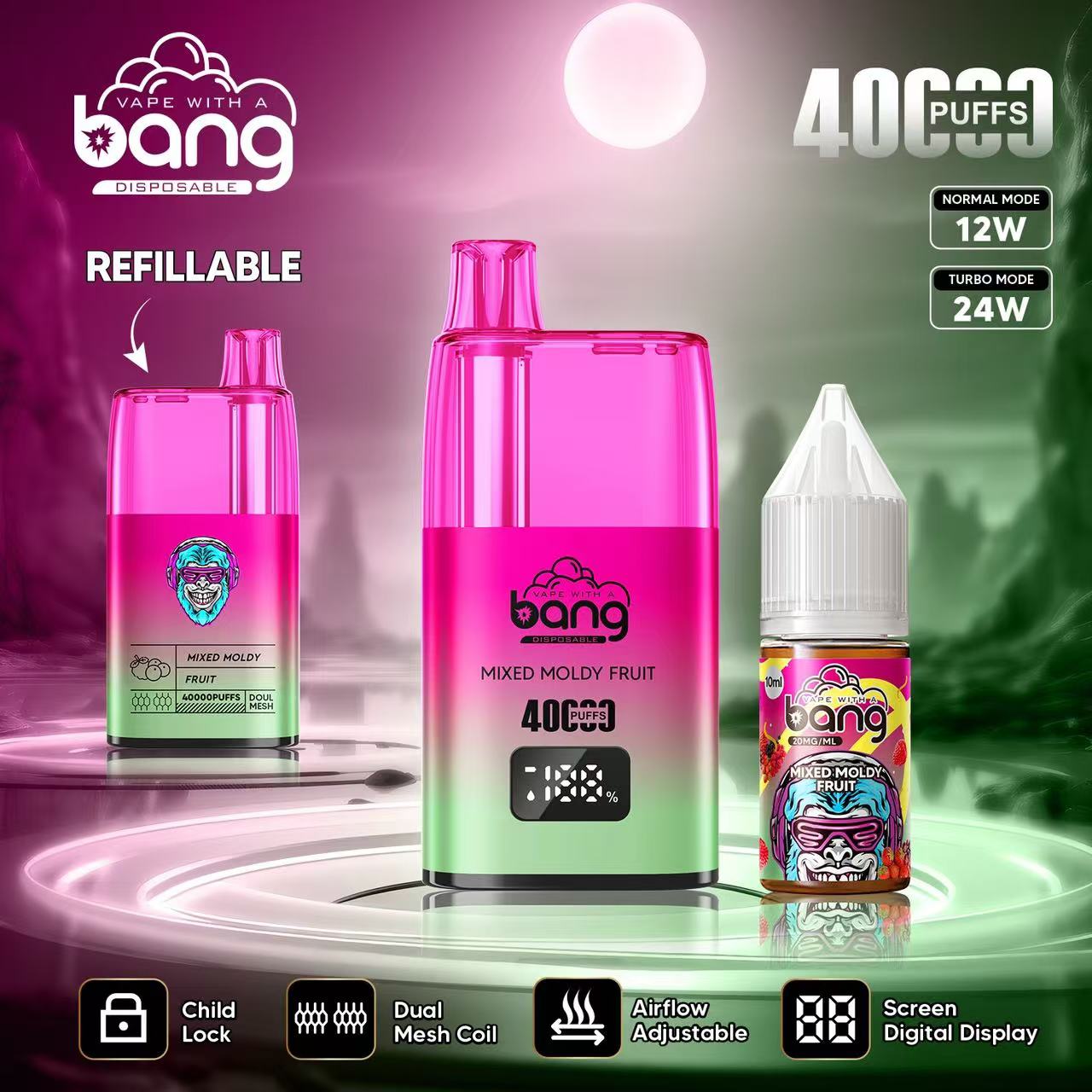 Bang 40000 40K Puffs LED Digital Display Screen Refillable Oil Vape - Image 17