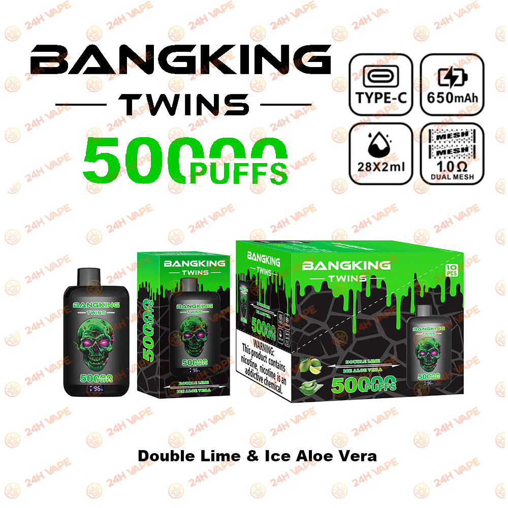 Bang King Twins 50000 50K Puffs 2% 3% 5% Nicotine Double Taste LED Display Disposable Vape - Image 23