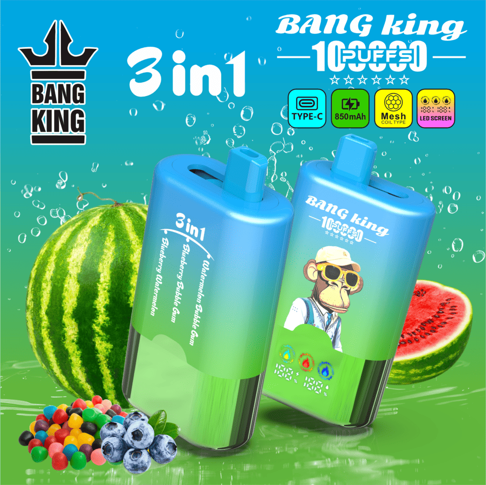 Bang King 100000 100K Puffs 3 In 1 Flavors Original Rechargeable LED Display Disposable Vape - Image 4